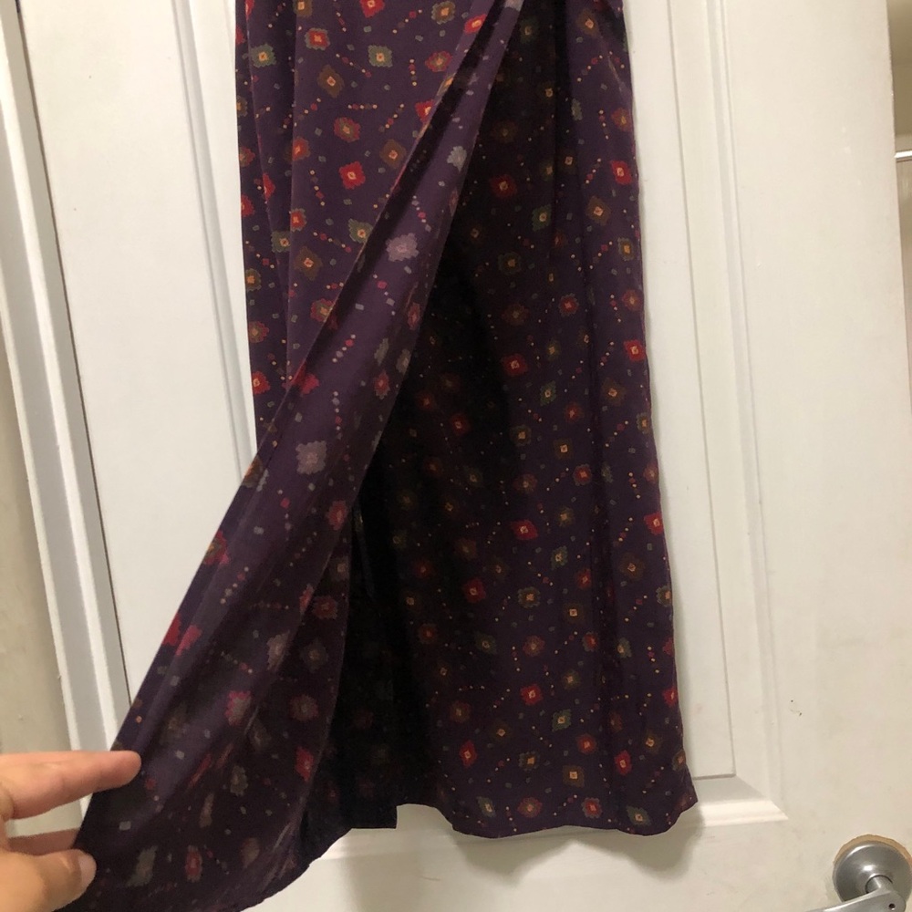 Floral Tie-Waist Maxi Skirt in Plum size M - Picture 4 of 8